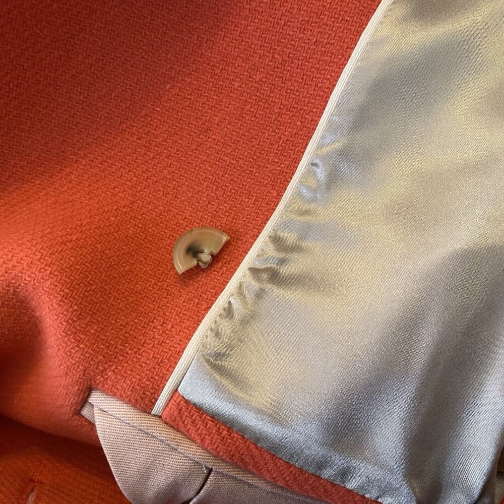 J Crew Coat Jacket Women's Coral Sz 2 Stadium Cloth Nello Gori Wool Belted - Picture 16 of 16